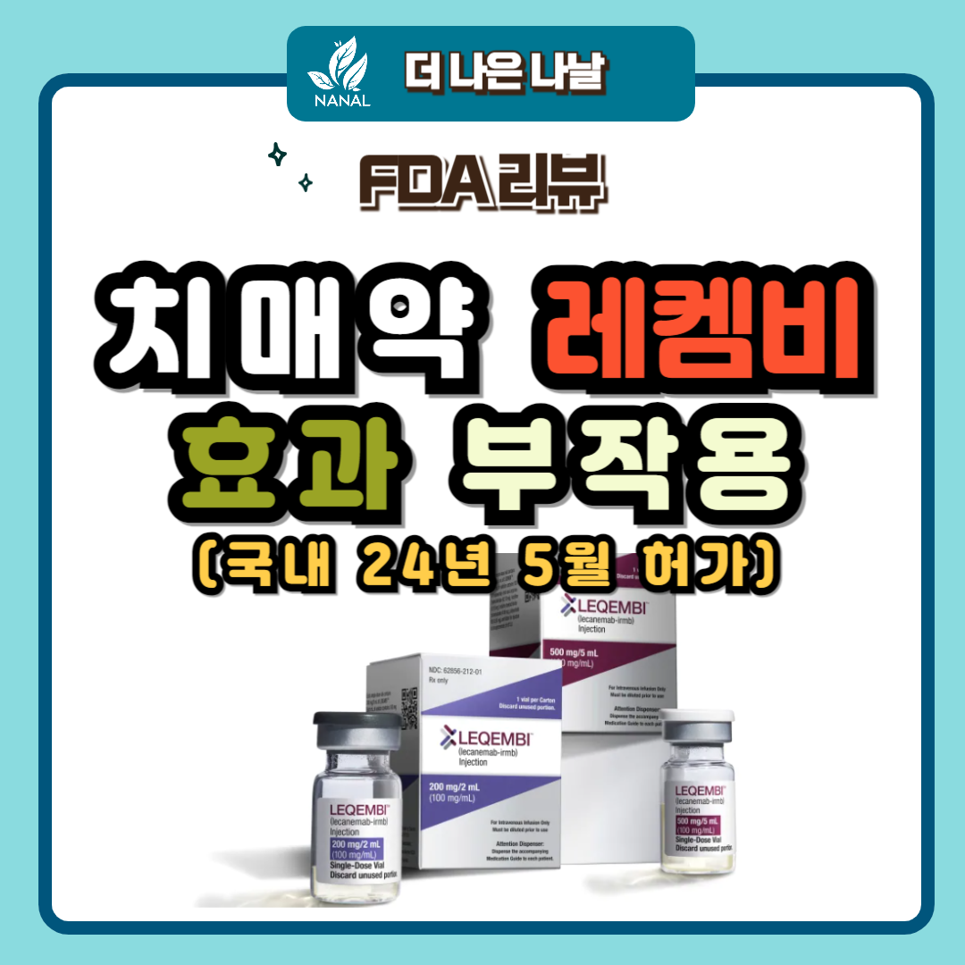 첫 치매약 레켐비 효과 부작용 (국내 24년 5월 허가)