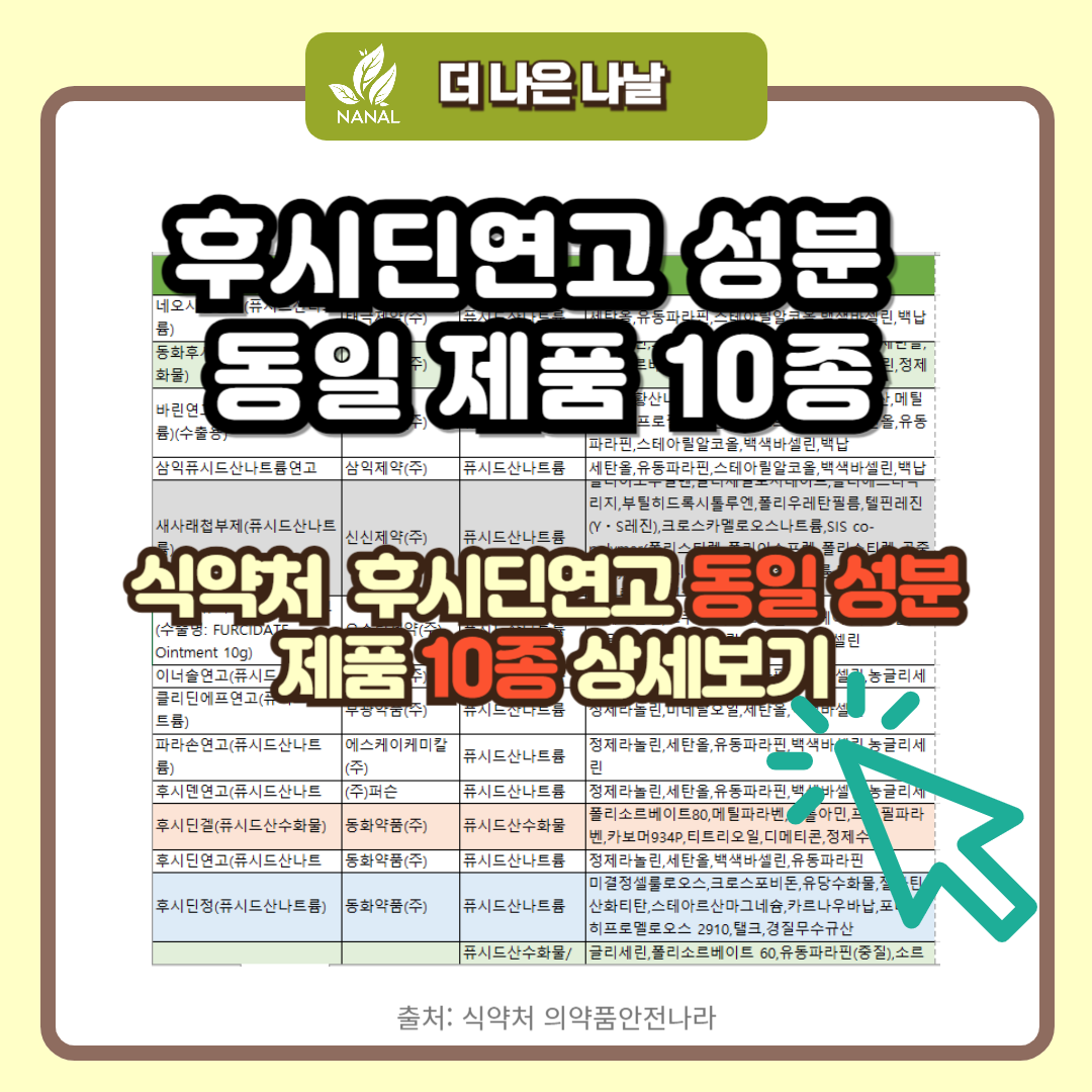 후시딘 성분 동일 제품 10종