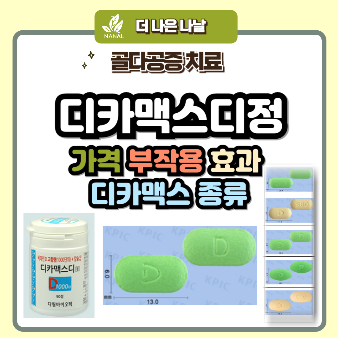 디카맥스정 가격 부작용 효과 디카맥스 제품 종류