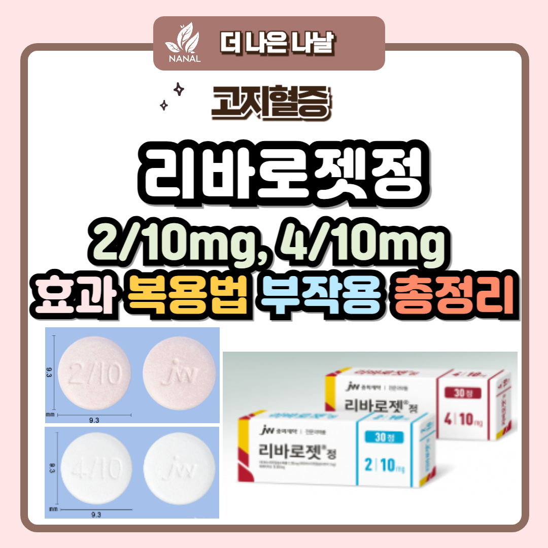 리바로젯정 2/10mg, 4/10mg 효과 복용법 부작용 총정리