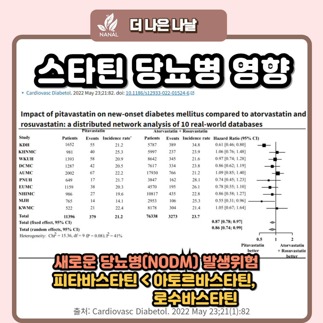 리바로정 스타틴 당뇨병 영향