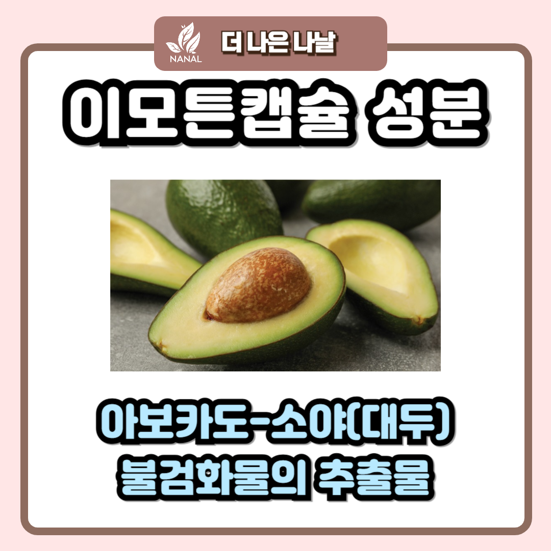 이모튼캡슐 부작용과 골관절염 효과, 복용법 (아보카도-소야) 2 이모튼캡슐 성분