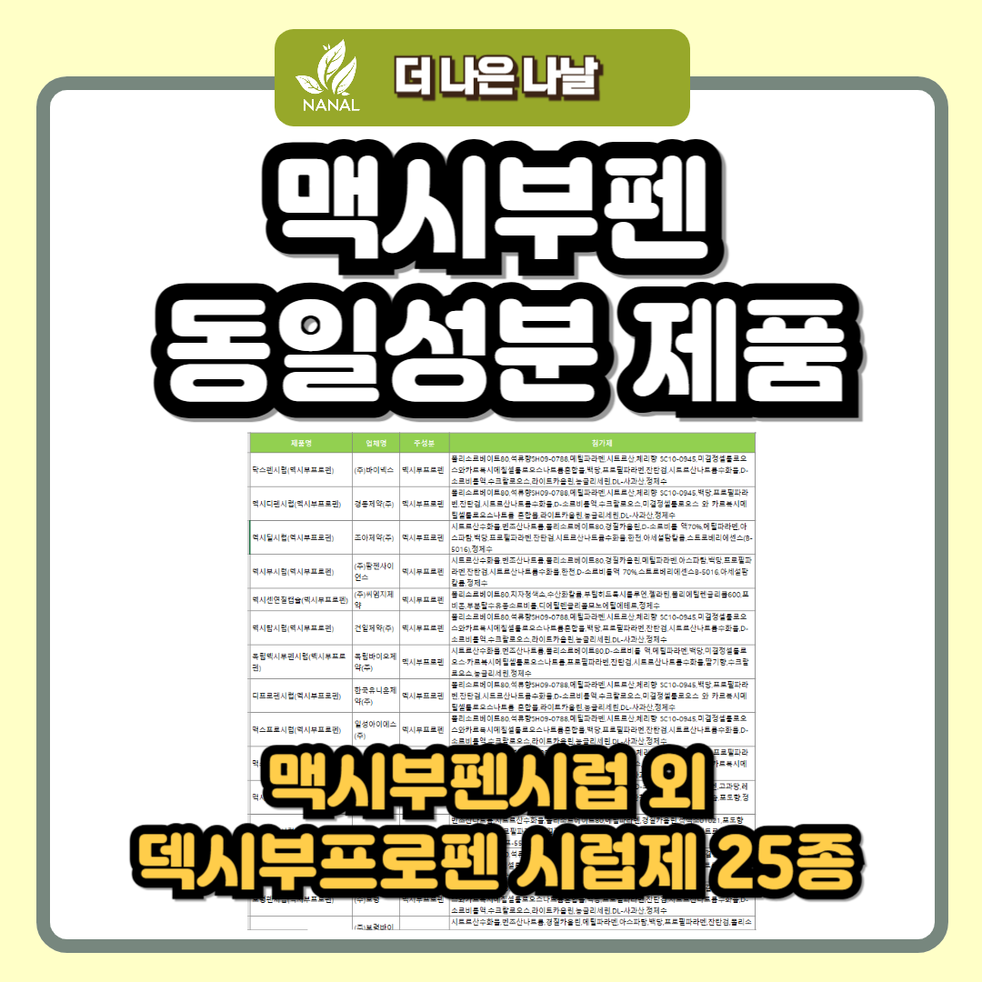맥시부펜 시럽 동일성분 제품