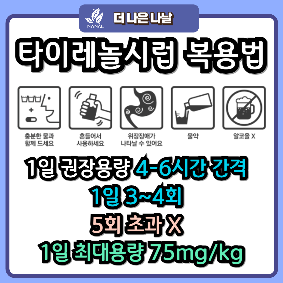 타이레놀시럽 복용법