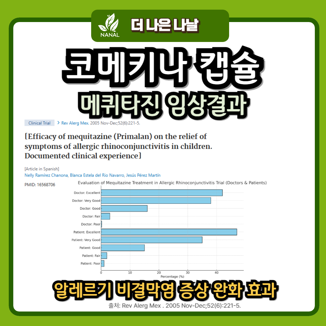코메키나캡슐 성분 메타퀴진 임상결과