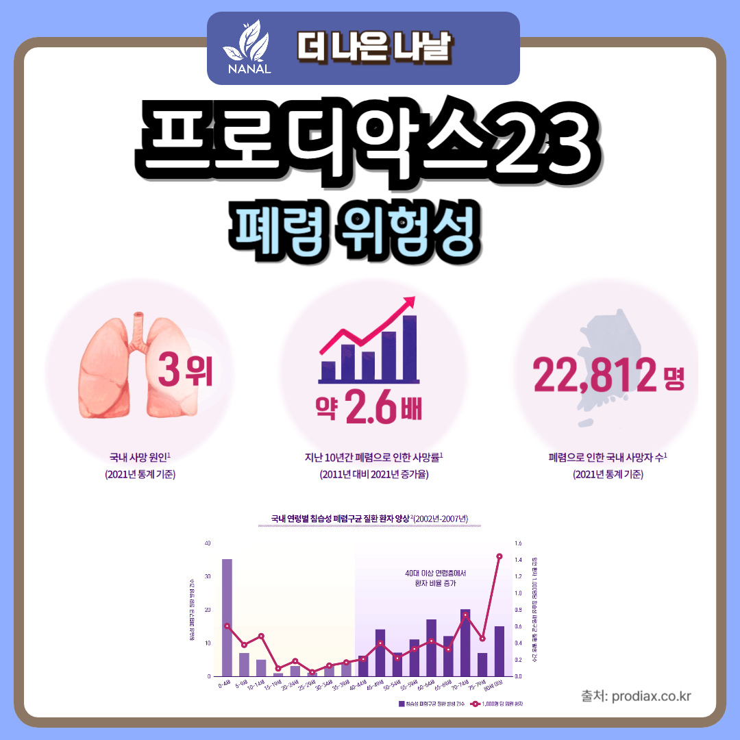 폐렴 예방접종 프로디악스23 폐렴 위험성