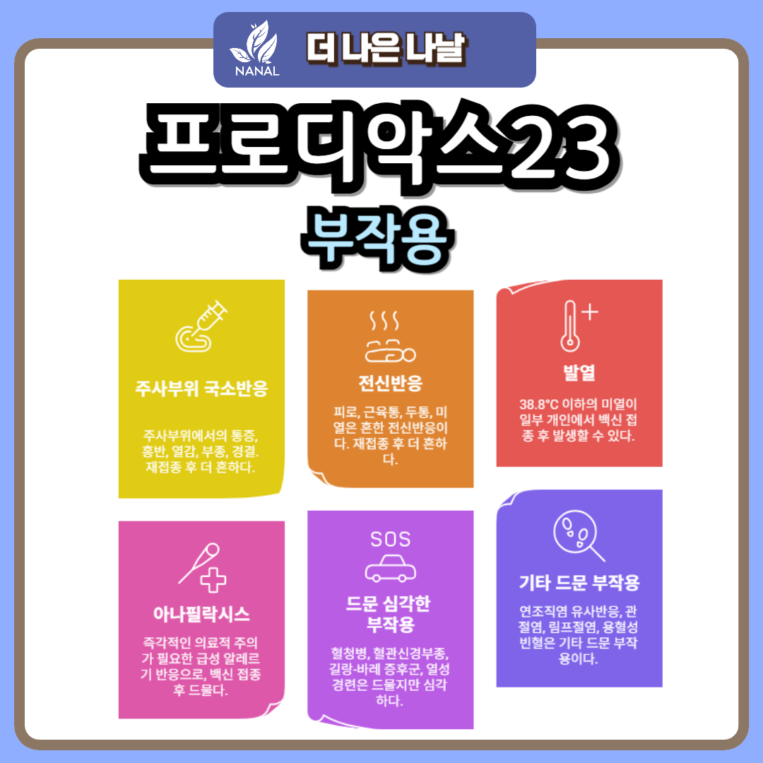 폐렴 예방접종 프로디악스23 부작용