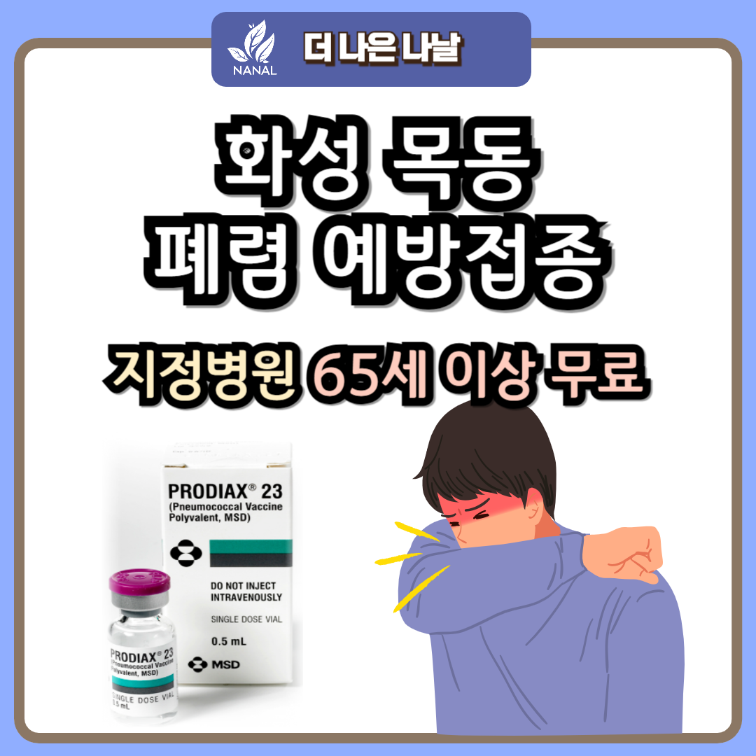 화성 목동 폐렴 예방접종 지정기관 무료