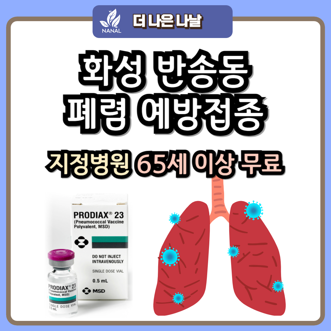 화성 반송동 폐렴 예방접종 지정기관 무료