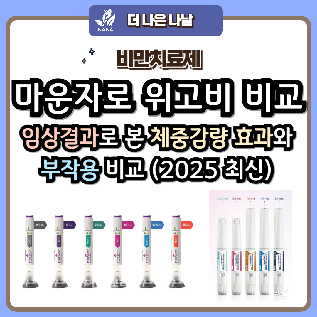 마운자로 위고비 비교 차이 효과 부작용 용량 용법