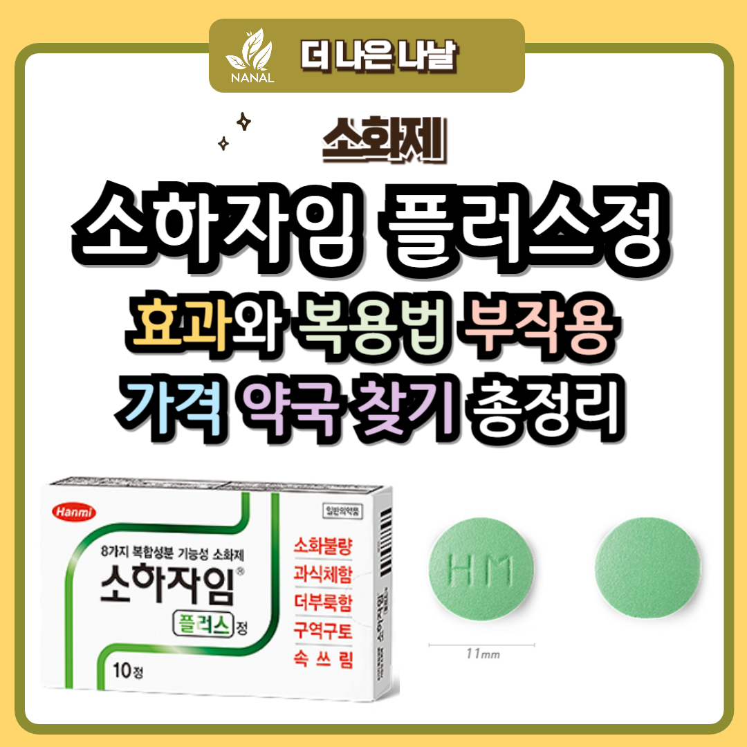 소하자임 플러스정 효과와 복용법 부작용 가격 약국찾기 총정리