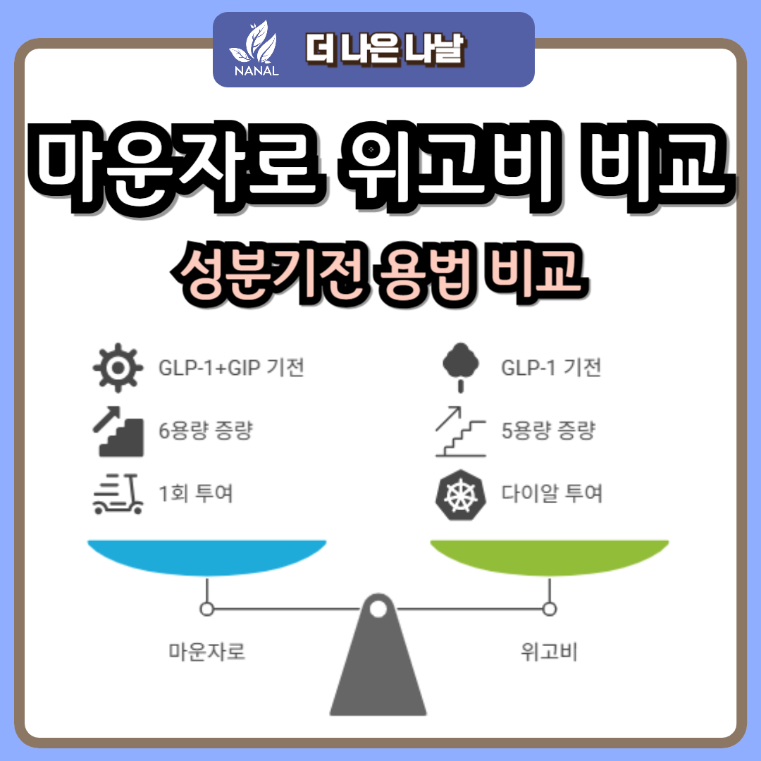 마운자로 위고비 용량 용법 성분 비교