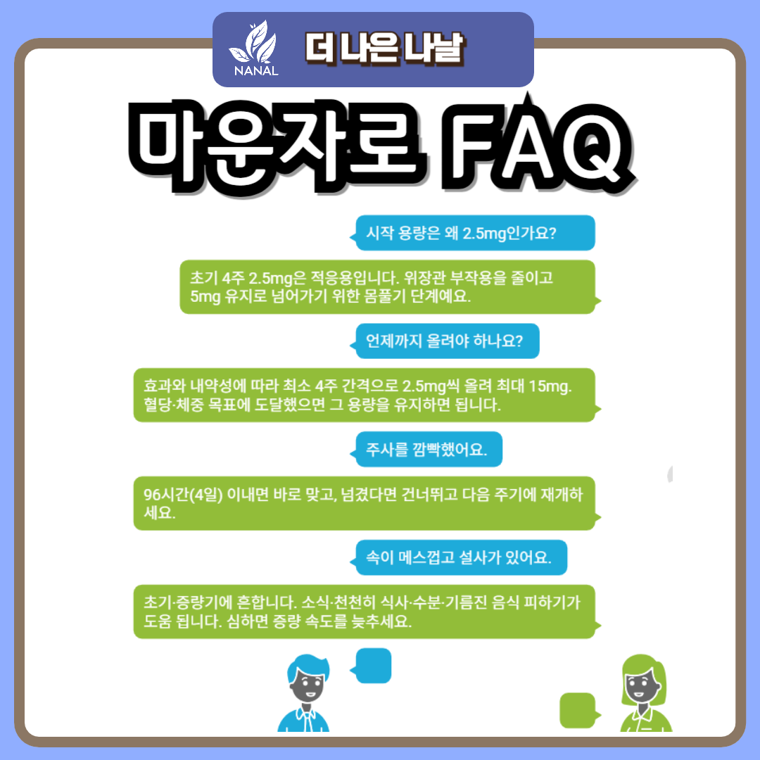 마운자로 용량 효과 부작용 위고비 용량 임상비교 10 마운자로 FAQ 자주묻는질문