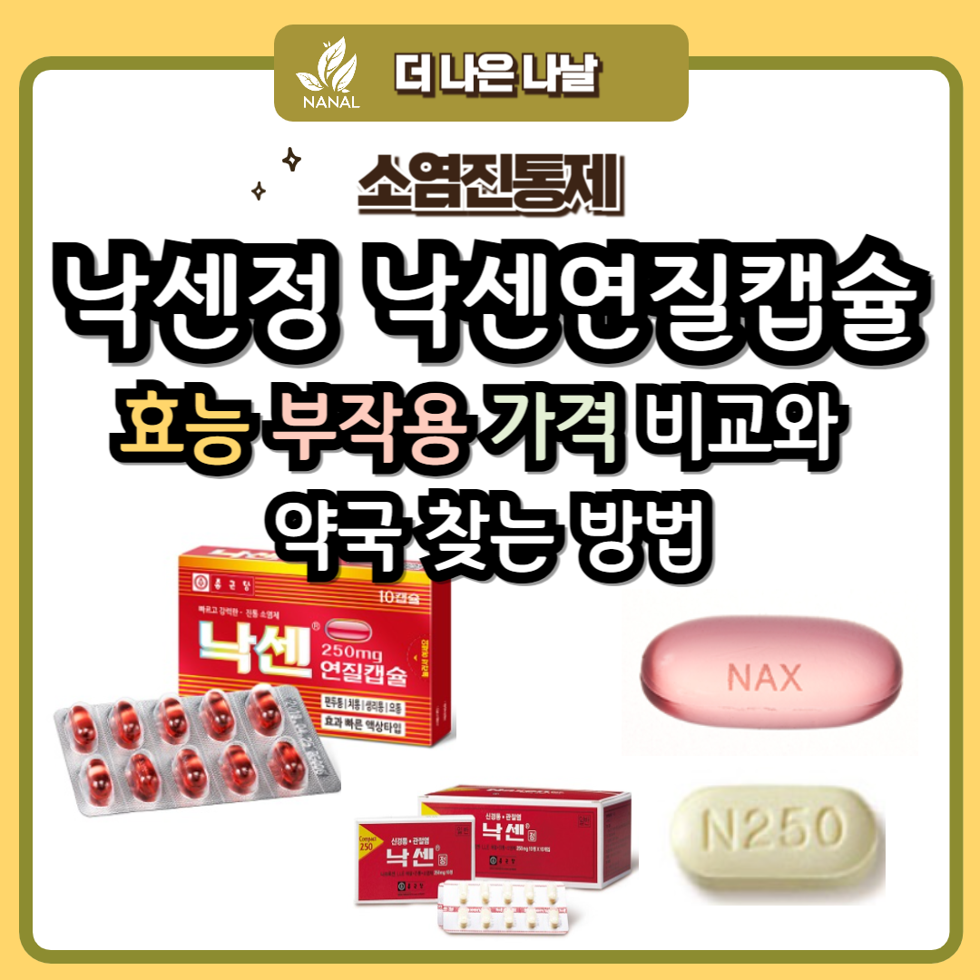 낙센정 낙센연질캡슐 효능 부작용 가격 비교 약국 찾기