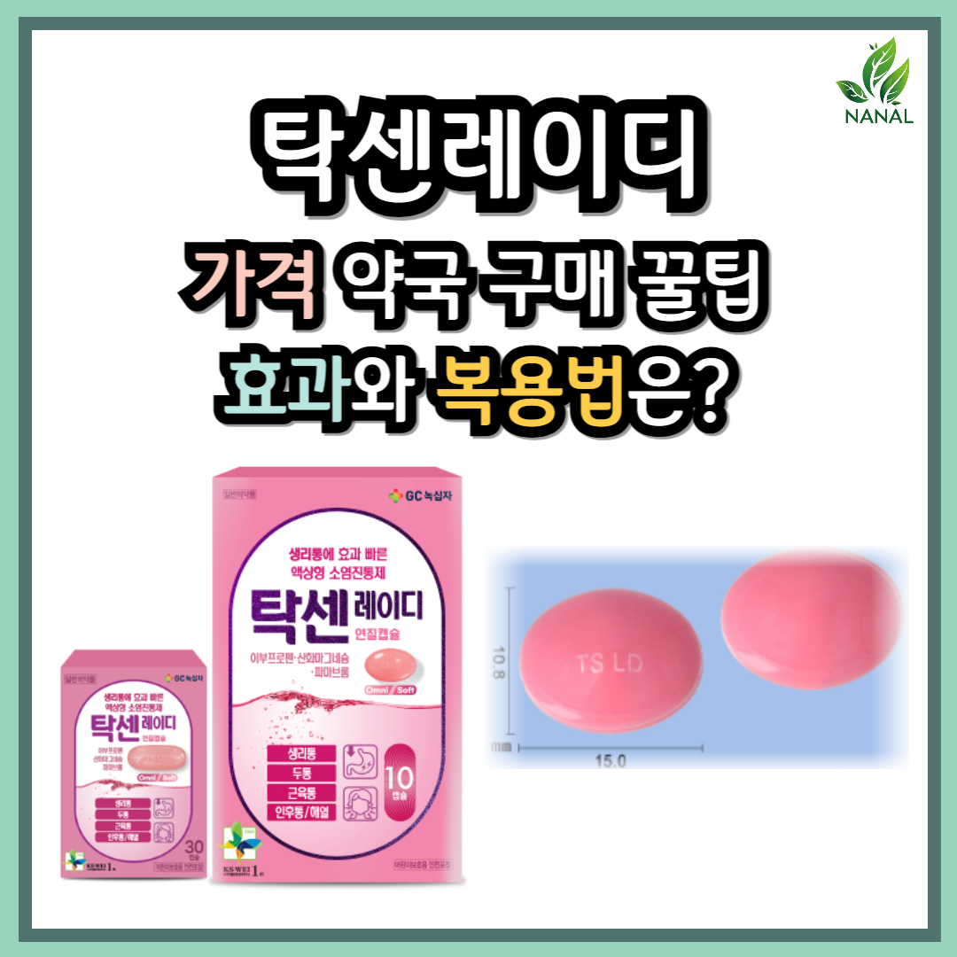 탁센레이디 가격 약국 구매 꿀팁 효과와 복용법은?