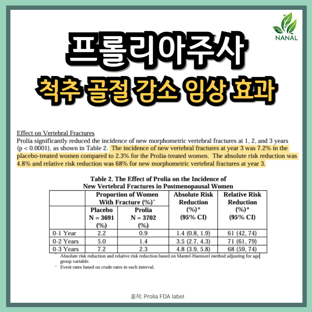 프롤리아주사 효능 효과 임상결과