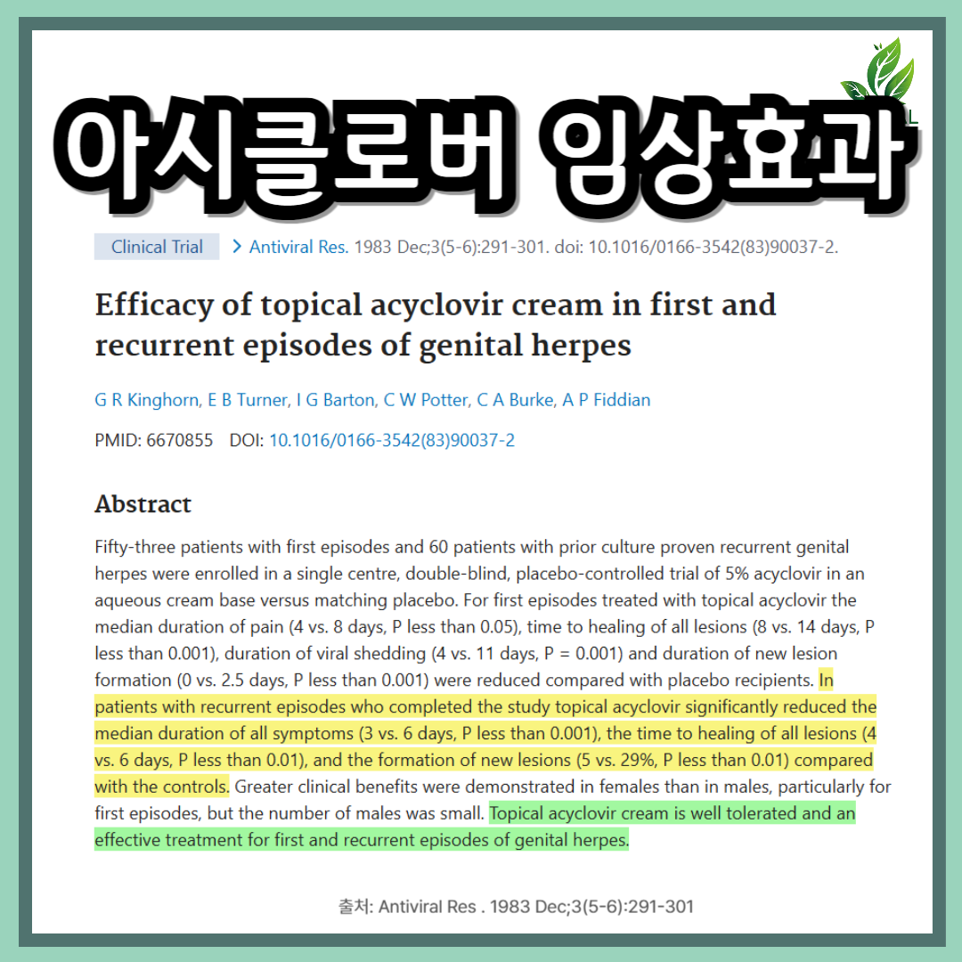 아시클로버 임상 효과