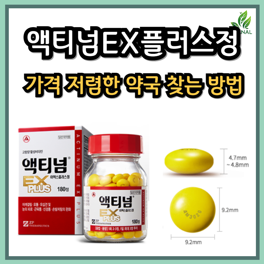 액티넘EX플러스정 가격 저렴한 약국 찾는 방법